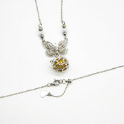 Gift Box - Butterfly White Gold Aroma Necklace + Purify Oil Blend V760-GBAJ - 30