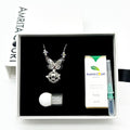Gift Box - Butterfly White Gold Aroma Necklace + Purify Oil Blend V760-GBAJ - 30