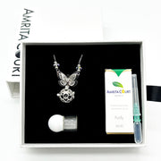 Gift Box - Butterfly White Gold Aroma Necklace + Purify Oil Blend V760-GBAJ - 30