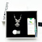 Gift Box - Butterfly White Gold Aroma Necklace + Purify Oil Blend V760-GBAJ - 30