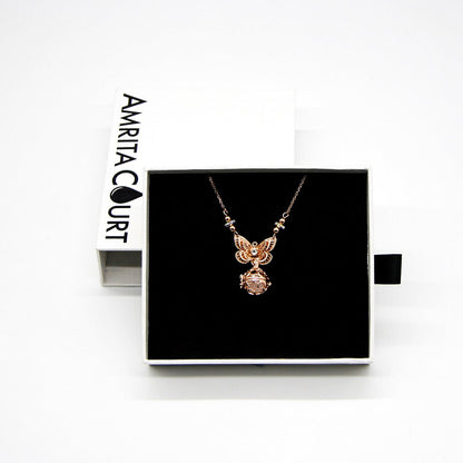 Gift Box - Butterfly Rose Gold Aroma Necklace + Purify Oil Blend V760-GBAJ - 31