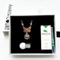Gift Box - Butterfly Rose Gold Aroma Necklace + Purify Oil Blend V760-GBAJ - 31