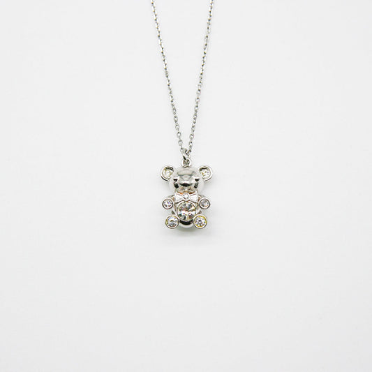Gift Box - Bear White Gold Aroma Necklace + Purify Oil Blend V760-GBAJ - 32