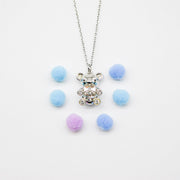 Gift Box - Bear White Gold Aroma Necklace + Purify Oil Blend V760-GBAJ - 32