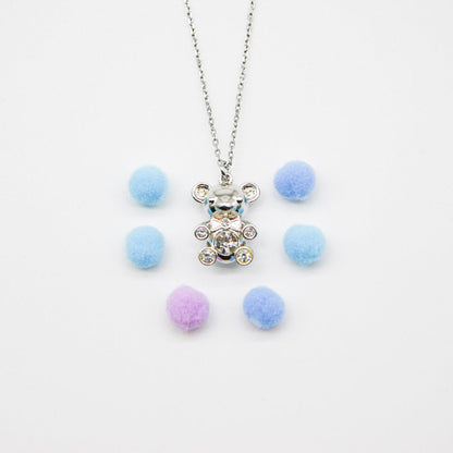Gift Box - Bear White Gold Aroma Necklace + Purify Oil Blend V760-GBAJ - 32