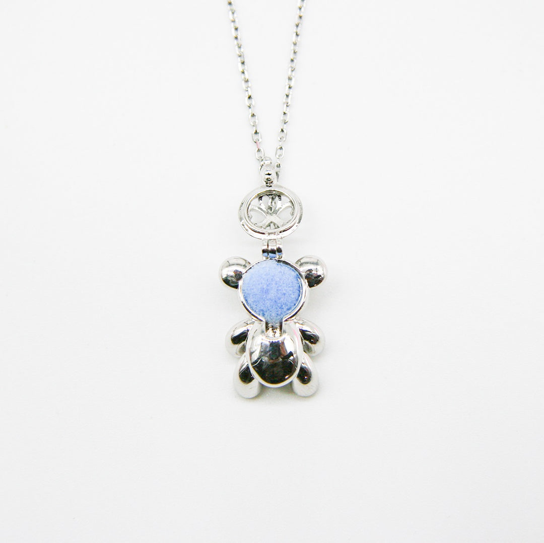 Gift Box - Bear White Gold Aroma Necklace + Purify Oil Blend V760-GBAJ - 32