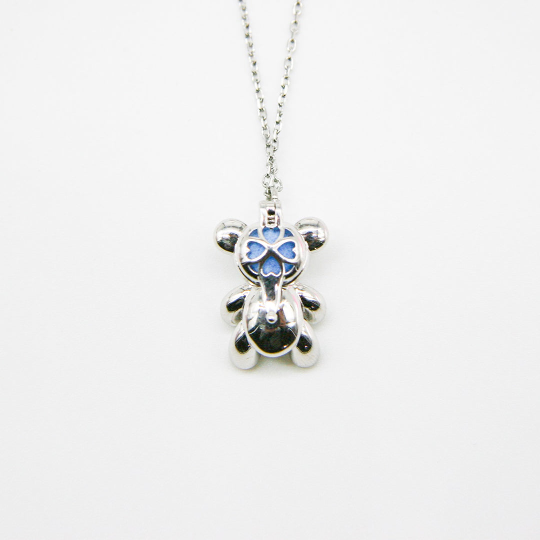 Gift Box - Bear White Gold Aroma Necklace + Purify Oil Blend V760-GBAJ - 32
