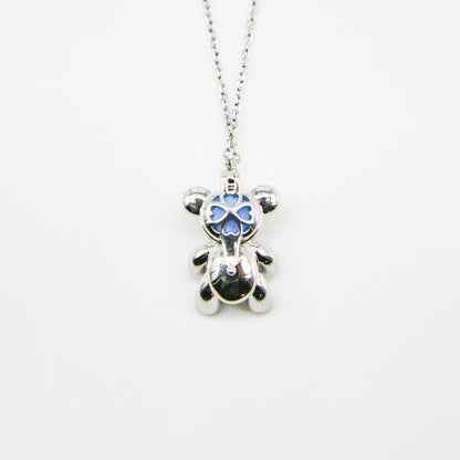 Gift Box - Bear White Gold Aroma Necklace + Purify Oil Blend V760-GBAJ - 32