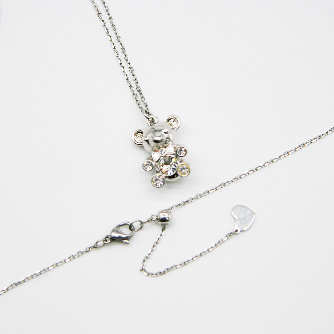 Gift Box - Bear White Gold Aroma Necklace + Purify Oil Blend V760-GBAJ - 32