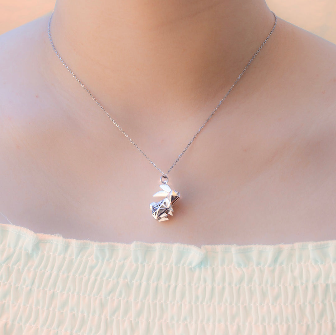 Gift Box - Rabbit White Gold Aroma Necklace + Purify Oil Blend V760-GBAJ - 34
