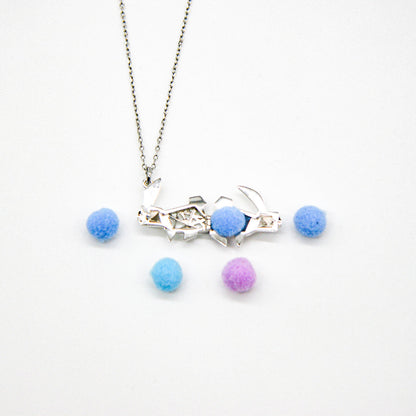 Gift Box - Rabbit White Gold Aroma Necklace + Purify Oil Blend V760-GBAJ - 34