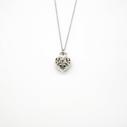 Gift Box - Heart Lock White Gold Aroma Necklace + Purify Oil Blend V760-GBAJ - 36