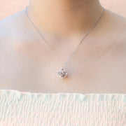Gift Box - Heart Lock White Gold Aroma Necklace + Purify Oil Blend V760-GBAJ - 36