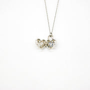 Gift Box - Heart Lock White Gold Aroma Necklace + Purify Oil Blend V760-GBAJ - 36