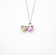 Gift Box - Heart Lock White Gold Aroma Necklace + Purify Oil Blend V760-GBAJ - 36
