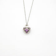 Gift Box - Heart Lock White Gold Aroma Necklace + Purify Oil Blend V760-GBAJ - 36