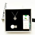 Gift Box - Heart Lock White Gold Aroma Necklace + Purify Oil Blend V760-GBAJ - 36