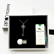 Gift Box - Key White Gold Aroma Necklace + Purify Oil Blend V760-GBAJ - 38
