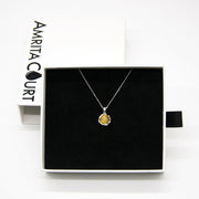 Gift Box - Aroma Necklace White Gold - Planet Jovian Gold (Golden Yellow) + Purify Oil Blend V760-GBAJ - 4
