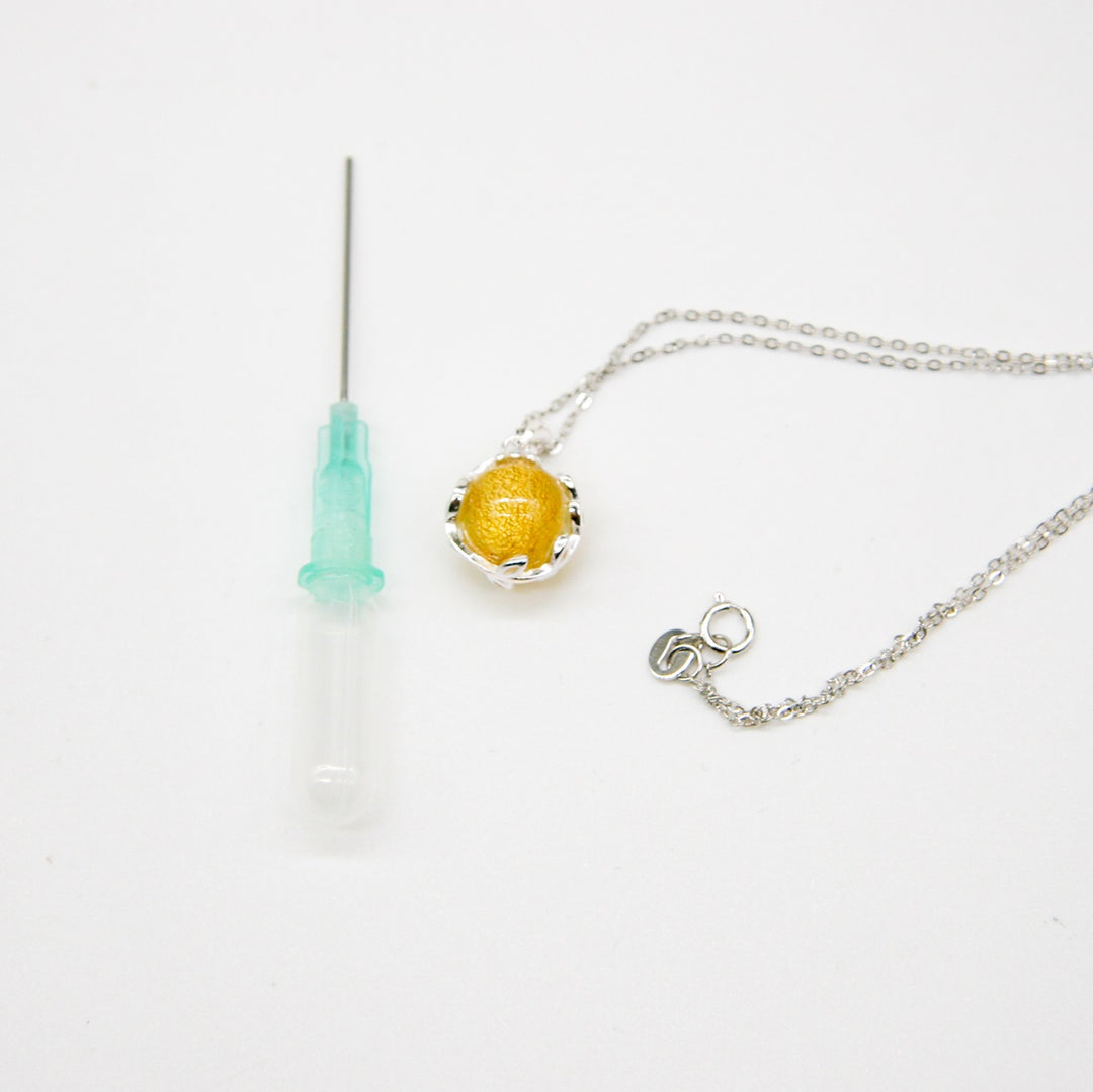 Gift Box - Aroma Necklace White Gold - Planet Jovian Gold (Golden Yellow) + Purify Oil Blend V760-GBAJ - 4