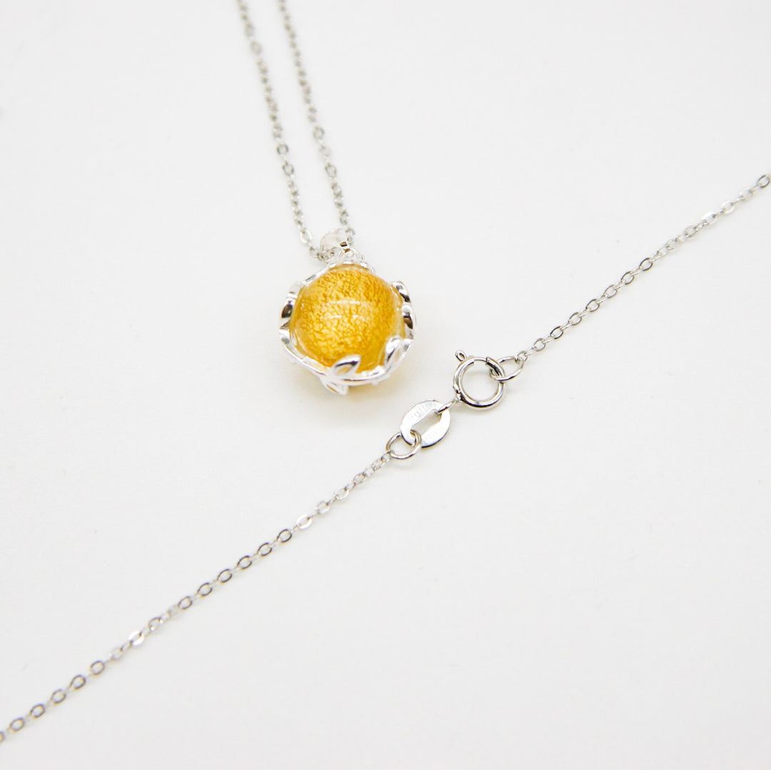 Gift Box - Aroma Necklace White Gold - Planet Jovian Gold (Golden Yellow) + Purify Oil Blend V760-GBAJ - 4