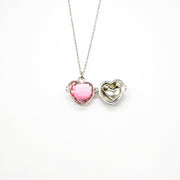Gift Box - Love Heart White Gold Aroma Necklace + Purify Oil Blend V760-GBAJ - 40