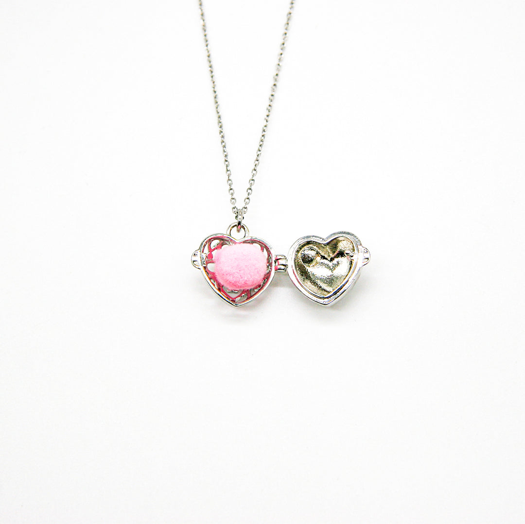 Gift Box - Love Heart White Gold Aroma Necklace + Purify Oil Blend V760-GBAJ - 40