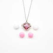 Gift Box - Love Heart White Gold Aroma Necklace + Purify Oil Blend V760-GBAJ - 40