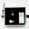 Gift Box - Love Heart White Gold Aroma Necklace + Purify Oil Blend V760-GBAJ - 40