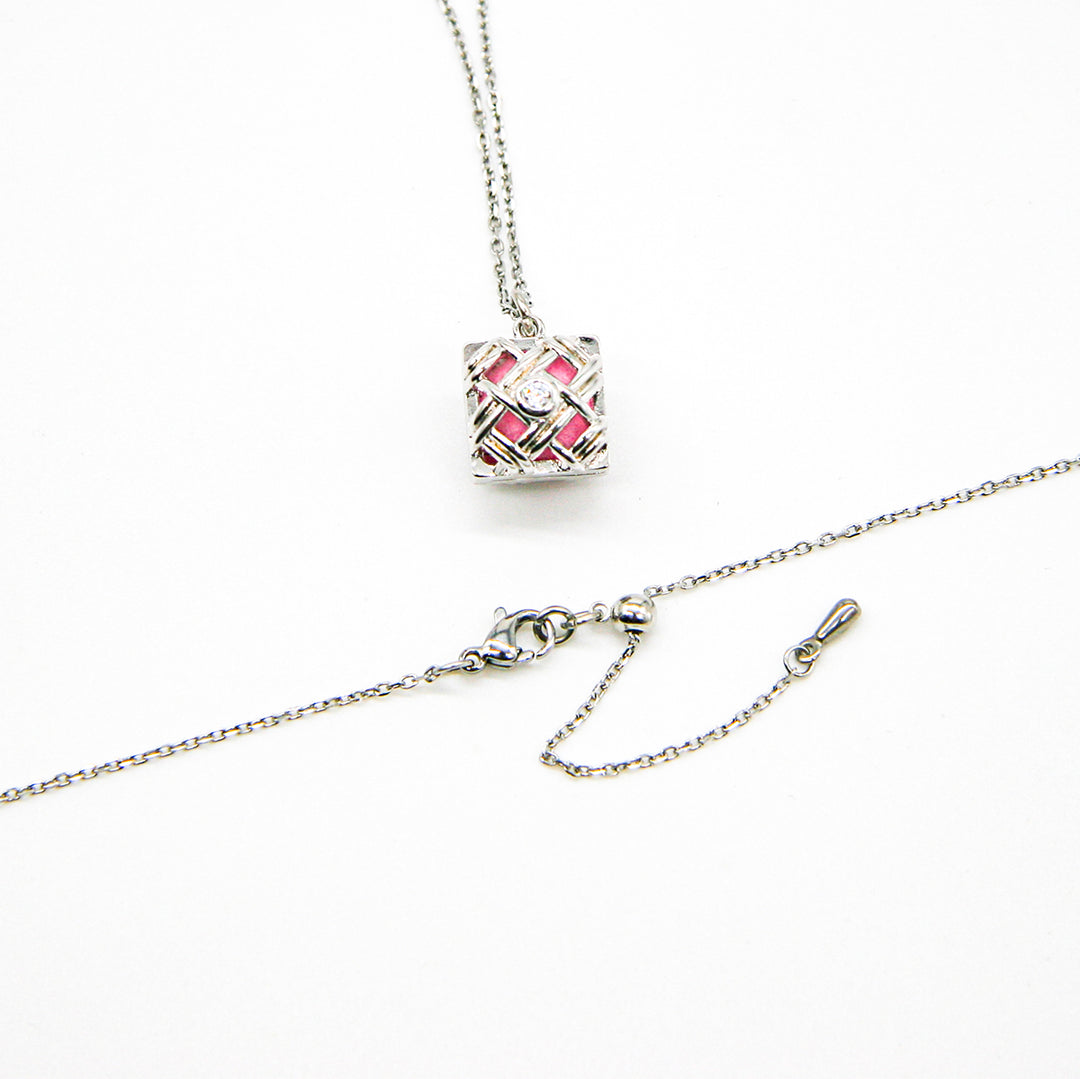 Gift Box - Chest White Gold Aroma Necklace + Purify Oil Blend V760-GBAJ - 42