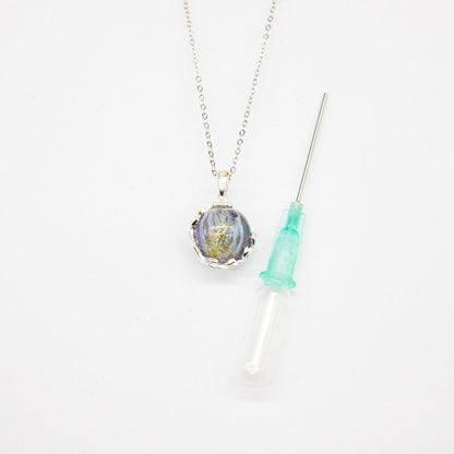 Gift Box - Aroma Necklace White Gold - Planet Lunar Lavender (Lanvender Purple) + Purify Oil Blend V760-GBAJ - 5