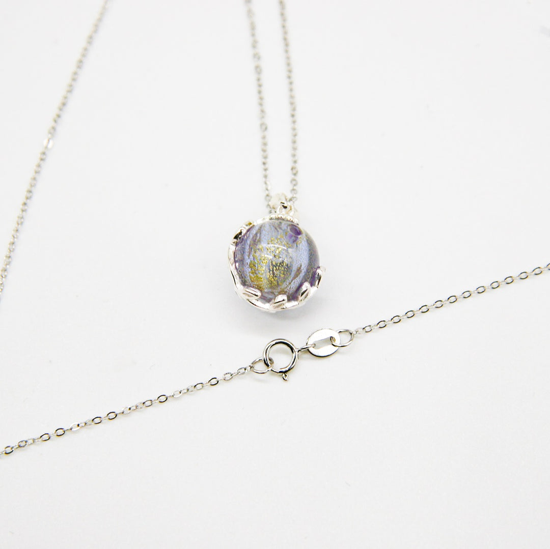 Gift Box - Aroma Necklace White Gold - Planet Lunar Lavender (Lanvender Purple) + Purify Oil Blend V760-GBAJ - 5