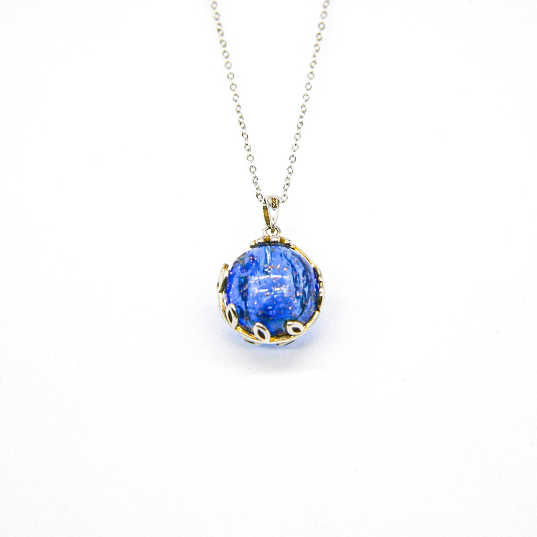 Gift Box - Aroma Necklace White Gold - Planet Celestial Sapphire (Blue) + Purify Oil Blend V760-GBAJ - 6