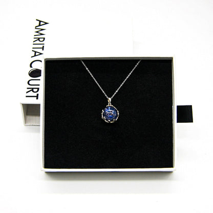 Gift Box - Aroma Necklace White Gold - Planet Celestial Sapphire (Blue) + Purify Oil Blend V760-GBAJ - 6