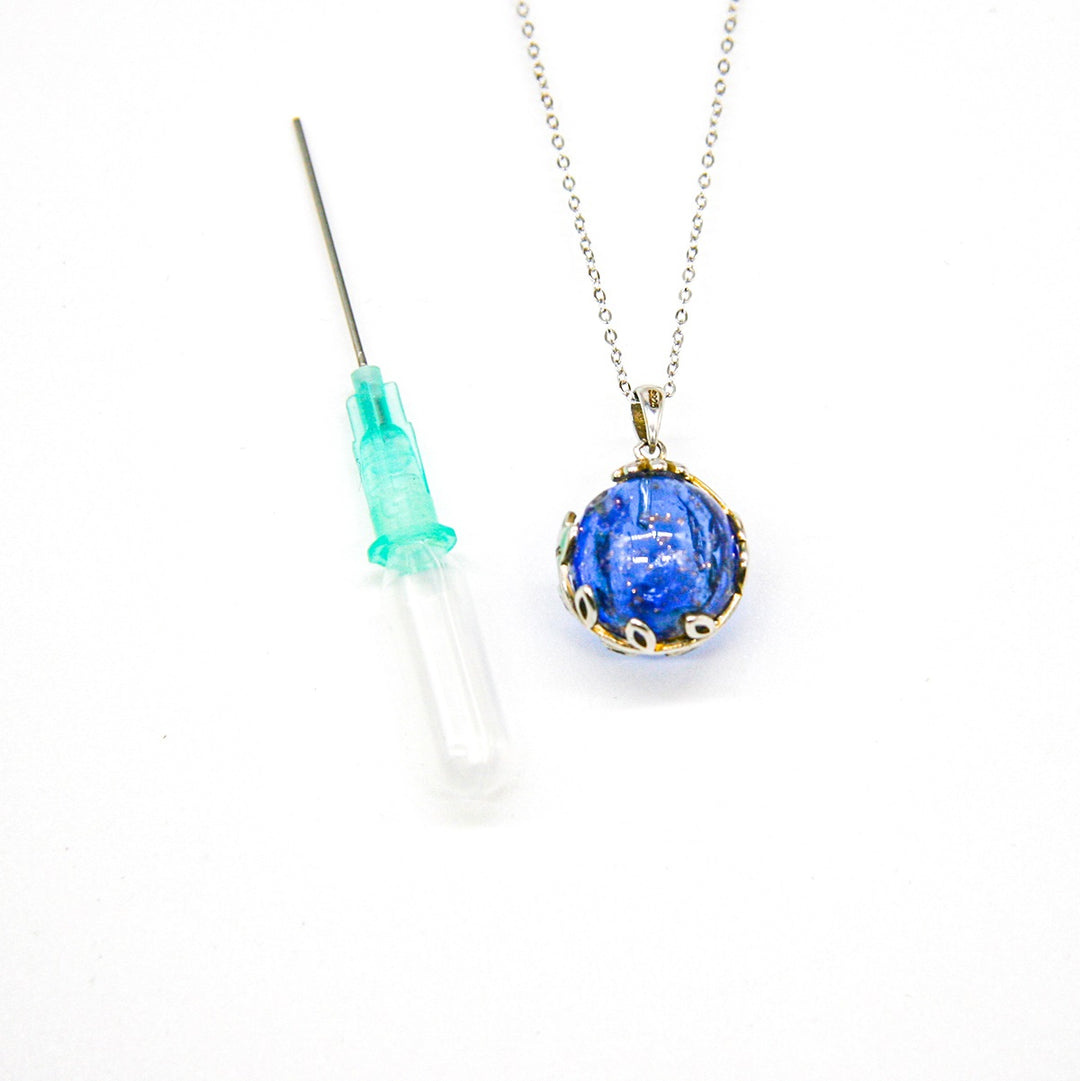 Gift Box - Aroma Necklace White Gold - Planet Celestial Sapphire (Blue) + Purify Oil Blend V760-GBAJ - 6