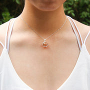 Gift Box - Aroma Necklace White Gold - Planet Plutonian Amethyst (Golden Purple) + Purify Oil Blend V760-GBAJ - 8