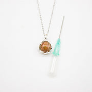 Gift Box - Aroma Necklace White Gold - Planet Plutonian Amethyst (Golden Purple) + Purify Oil Blend V760-GBAJ - 8