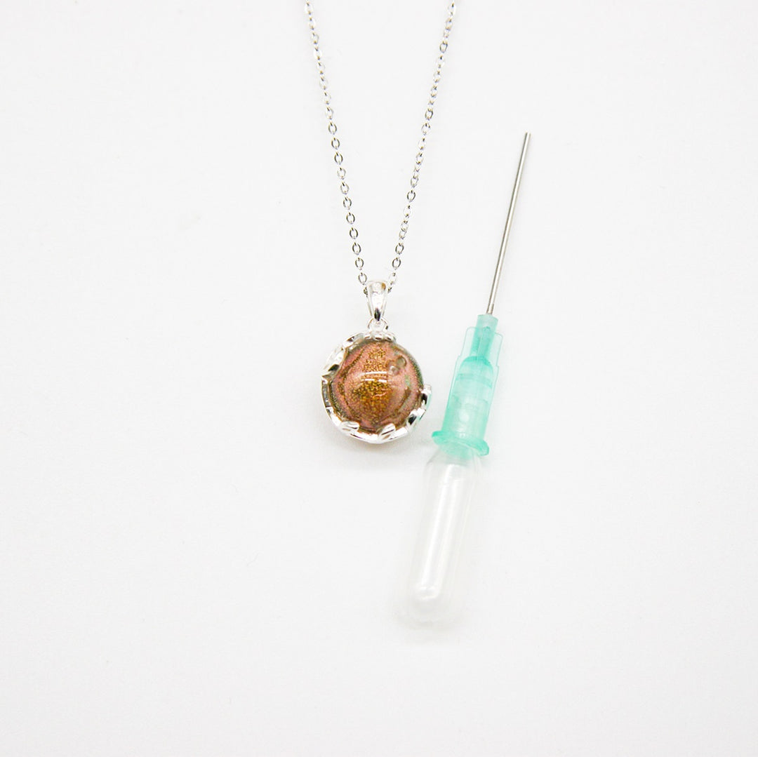 Gift Box - Aroma Necklace White Gold - Planet Plutonian Amethyst (Golden Purple) + Purify Oil Blend V760-GBAJ - 8