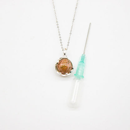 Gift Box - Aroma Necklace White Gold - Planet Plutonian Amethyst (Golden Purple) + Purify Oil Blend V760-GBAJ - 8