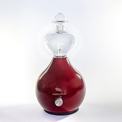 Hour Glass Eco-Friendly Nebuliser Red | Waterless Aroma Diffuser | No Plastics Pure Essential Oil Diffusing V760-N-HOURGLASS-R
