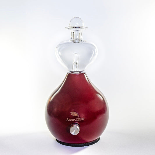 Hour Glass Eco-Friendly Nebuliser Red | Waterless Aroma Diffuser | No Plastics Pure Essential Oil Diffusing V760-N-HOURGLASS-R