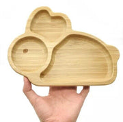 Bamboo Kids Children Baby Plate Bowl & Silicon Suction Cap Base & Spoon - Rabbit V762-RABBITPLATE