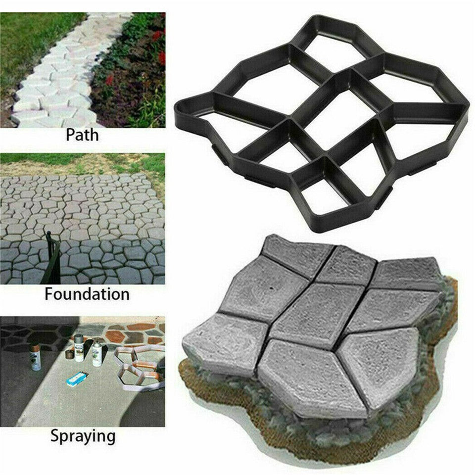 DIY Path Maker Concrete Mould Paver Patio Garden Brick Slab Pavement Cement Mold V767-5GJJ07