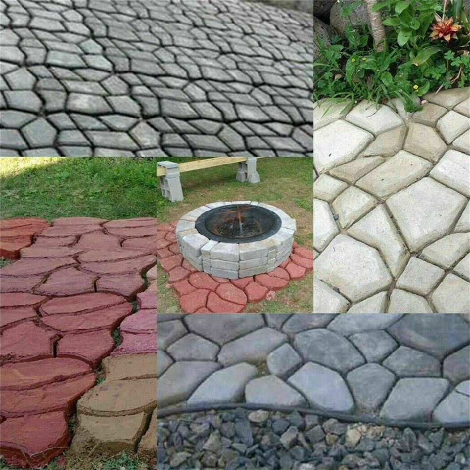 DIY Path Maker Concrete Mould Paver Patio Garden Brick Slab Pavement Cement Mold V767-5GJJ07