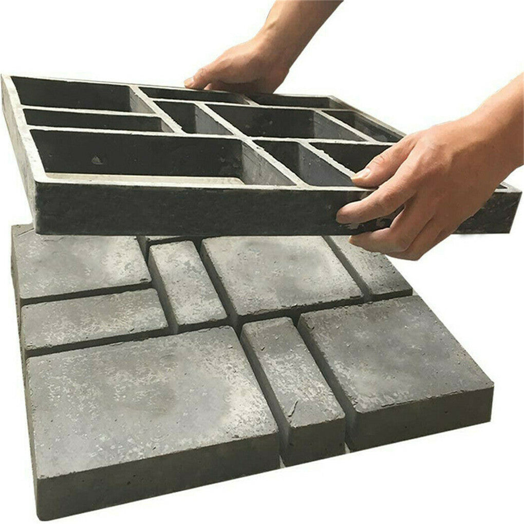 10Grids Garden Paving Brick Patio Concrete Slabs Maker Path Driveway Stone Mould V767-6EJJ26