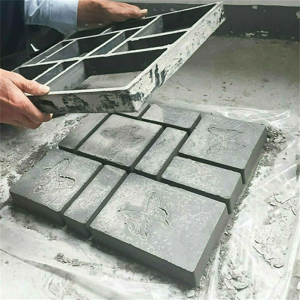 10Grids Garden Paving Brick Patio Concrete Slabs Maker Path Driveway Stone Mould V767-6EJJ26