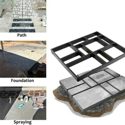 10Grids Garden Paving Brick Patio Concrete Slabs Maker Path Driveway Stone Mould V767-6EJJ26