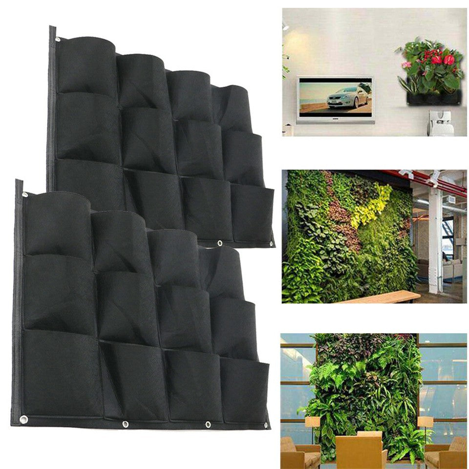 24Pocket Vertical Garden Planter Wall Hanging Herbs Plant Seed Bag Home Decor AU V767-7IZWD01