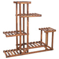 6-Tier Rustic Wooden Step Plant Stand V767-7KHJ03-A