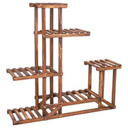 6-Tier Rustic Wooden Step Plant Stand V767-7KHJ03-A